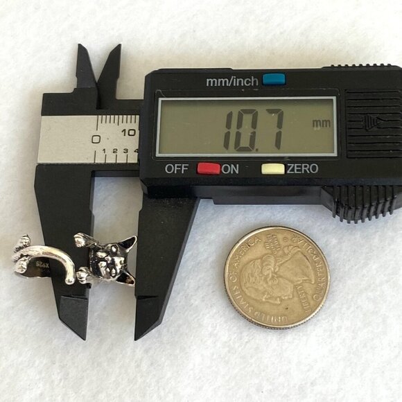 Sterling Silver 925 Adjustable 3D Cat Kitten Animal Wide Band Bypass Ring Sz 6 - Picture 15 of 16